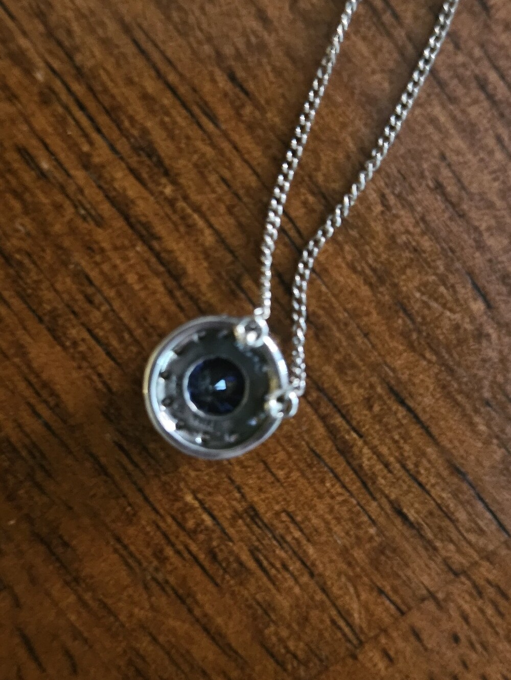 Silpada Style Sterling Silver Blue Halo Necklace - Tanzanite / Blue Topaz CZ Pen - Picture 3 of 6